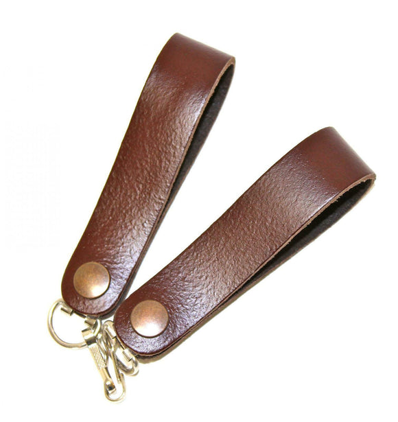 Plain Brown Leather Sporran Suspenders - Lose the Chain