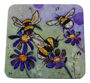 Dawn Maciocia 'Humble Bumble' Bees & Flower Coaster Table Mat