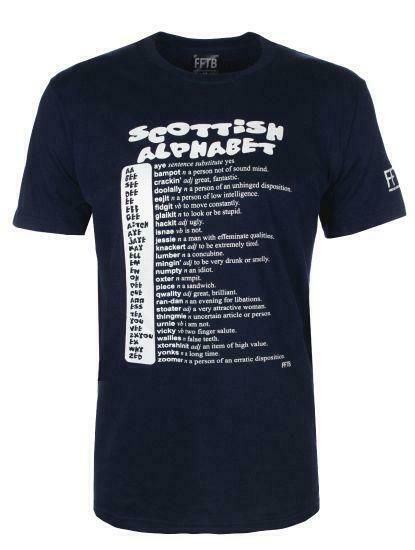Brave Designs Scots Alphabet Dictionary with Phonetic Lettering Navy T-Shirt
