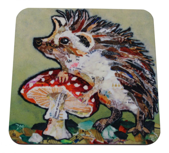 Dawn Maciocia 'Spots N Spikes' Cute Hedgehog Squirrel Coaster Table Mat