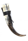 Large Ox Horn Hunting Drinking Cup + Leather Belt Strap