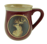 Stoneware Piping Hot Mug Featuring A Scottish Highland Stag 2 Colours Available
