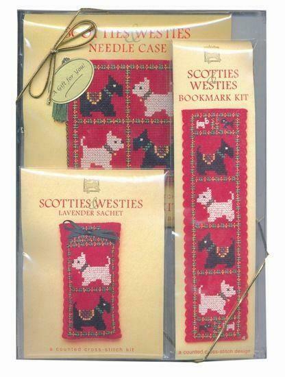 Scotties and Westies Counted Cross Stitch Gift Pack