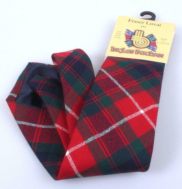 100% New Wool Traditional Scottish Tartan Neck Tie - Fraser Lovat Modern
