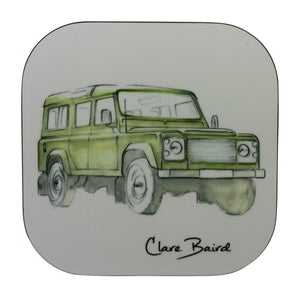Clare Baird Classic Green Land Rover Coaster Table Mat