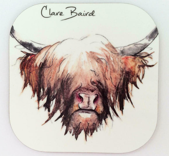 Clare Baird Scottish Highland Cow Coo Coaster Table Mat