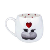 Lucy Pittaway Black & White Hug A Mug Sheep Lamb Love Heart Mug Cup