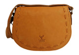 Wild Scottish Deerskin Designer Authentic Brown Tan Leather Cross Body Bag