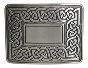 Traditional Dress Celtic Eternal Link Kilt Belt Buckle - Brushed Antique