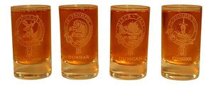 Glencairn Clan Crest Crystal Dram Tot Glass - Davidson Dunbar Duncan Erskine