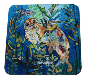 Dawn Maciocia 'Deep Blue Seal' Coaster Table Mat