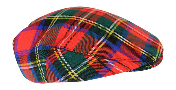 100% Heavy Weight Scottish Tartan Wool Flat Cap - Prince Charles Edward Stewart