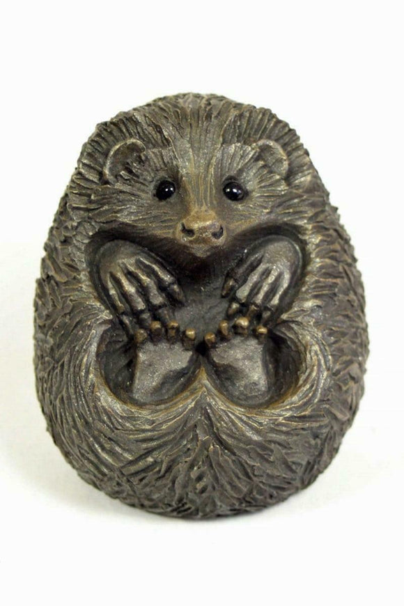 Oriele Cold Cast Bronze Small Curled Hedgehog Figure Figurine Decoration
