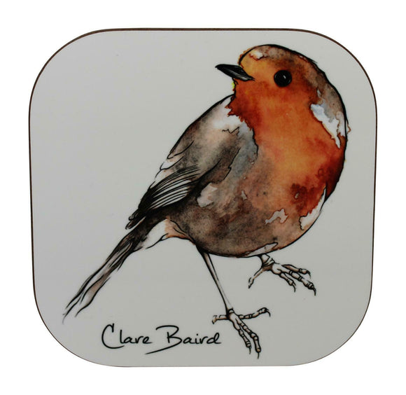 Clare Baird Scottish Robin Red Breast Bird Coaster Table Mat