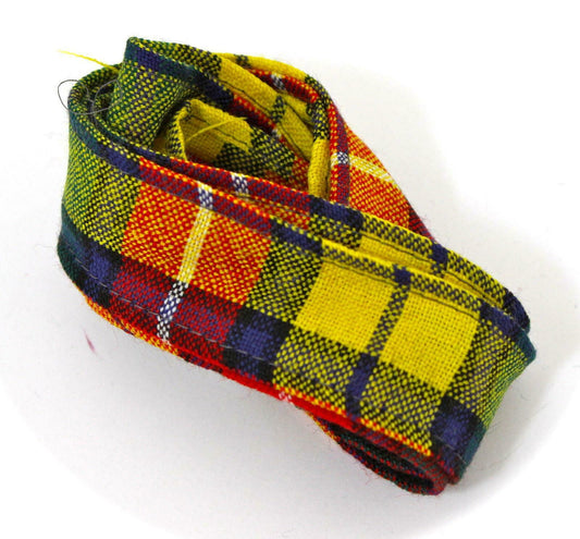 100 % Pure Wool Tartan Ribbon - 1 Inch x 54 Inches - Buchanan