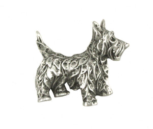 Stunning Pewter Terrier Dog Lapel Pin Badge