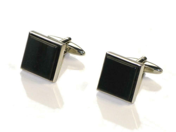 Stunning Handcrafted Oxhorn Square Styled Rhodium Cufflinks