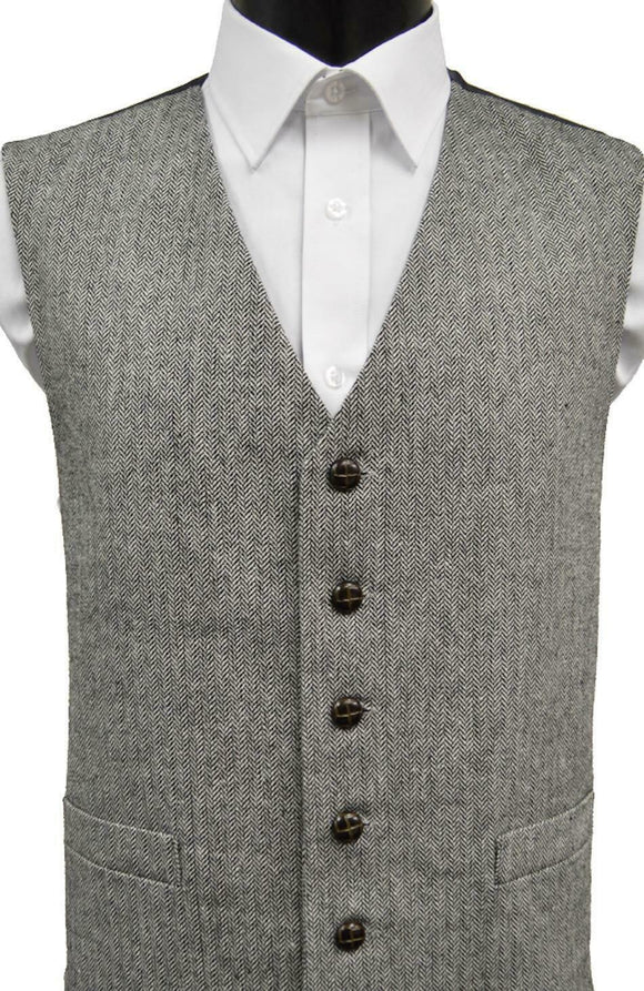 Classic Worsted Wool Handle Traditional Style Waistcoat - Grey