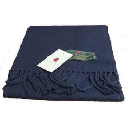 Superior 100% Lambswool Soft Touch Airntully Scarf Navy Blue