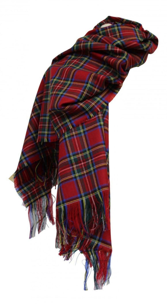 100% Pure Lambswool Authentic Traditional Scottish Tartan Stole - Royal Stewart