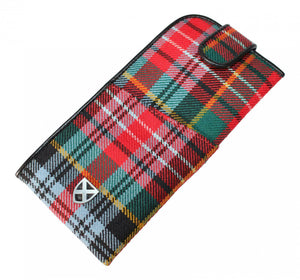 Gents Red Green Blue Caledonia Modern Tartan Glasses Specs Case Pouch