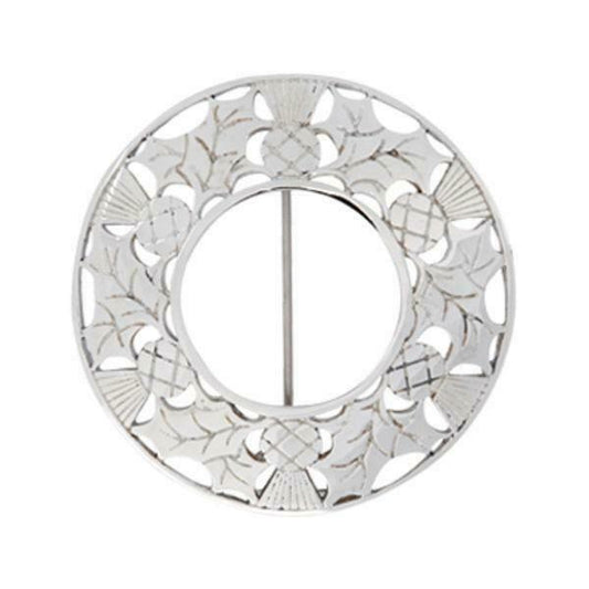 Chrome Thistle Plaid Brooch