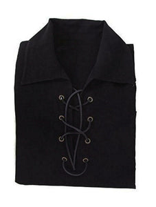 Deluxe Jacobite Jacobean Ghillie Shirt - Black. Own Brand. 7 Sizes Available