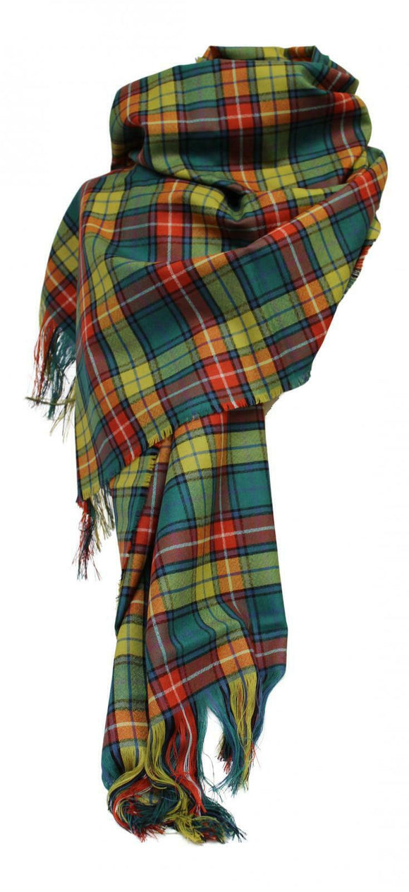 100% Pure Lambswool Traditional Scottish Tartan Stole - Buchanan Antique