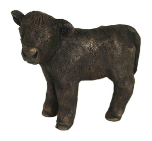 Oriele Cold Cast Bronze Standing Cow Coo Calf Figure Figurine Decoration