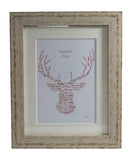 Art By The Loch Handmade Scottish Highland Stag Word Art Picture