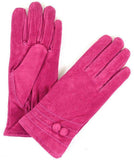 Eastern Counties British Suede Fleece Lined Ladies Gloves in Fuchsia Pink