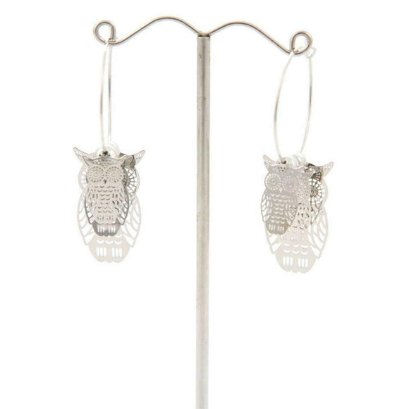 Love The Links Silver or Gold Coloured 3D Effect Cascading Owl Dangly Earrings
