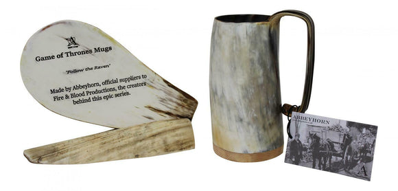 Unique Abbeyhorn Game of Thrones Medium Ox Horn Tankard Soldiers Mead Mug Cup