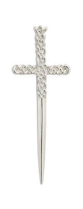 Polished Pewter Celtic Cross Kilt Pin KP8 - Made in Scotland