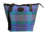 Wild Scottish Deerskin Leather Authentic Harris Tweed Large Tote Bag