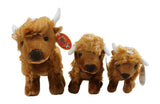 Very Cute & Soft Plush Brown Traditional Highland Cow Coo - 3 sizes Available