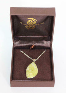 Two Skies Ltd Stunning Green Scottish Highland Marble Oval Necklace Pendant