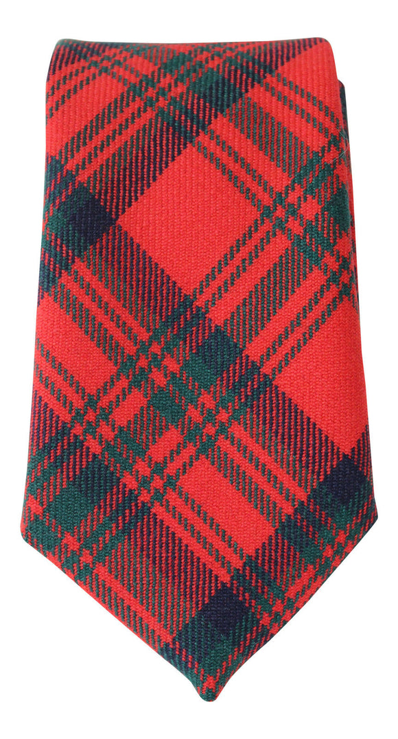 100% Wool Authentic Traditional Scottish Tartan Neck Tie - Mathieson Red Modern