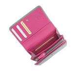 Medium Mala Mimosa Butterfly Flap Over Purse Wallet in Grey or Pink with RFID Protection 3285