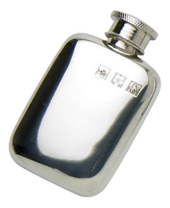 Stylish Slimline 1.5oz Polished Pewter Handcast Pocket Hip Flask