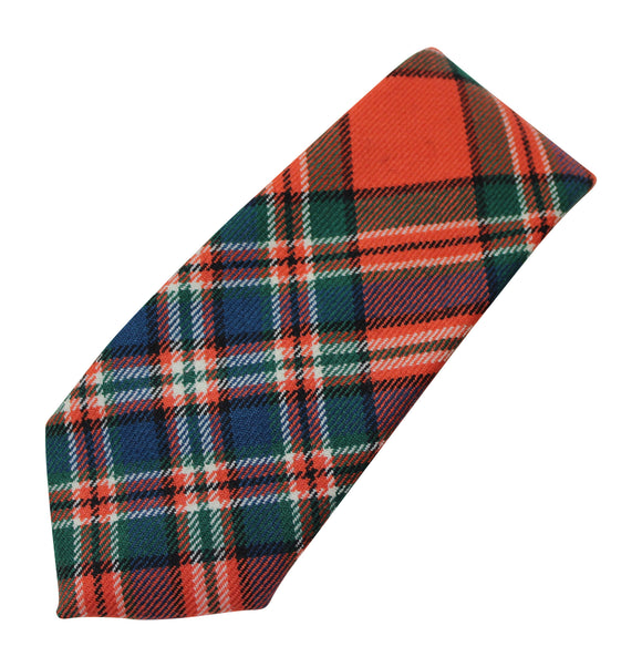 100% Wool Traditional Scottish Tartan Neck Tie - MacFarlane Red Ancient
