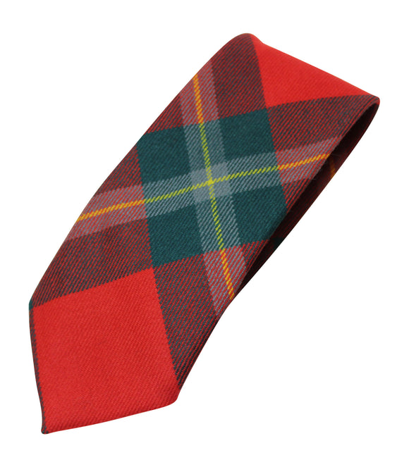 100% Wool Authentic Traditional Scottish Tartan Neck Tie - MacLaine Lochbuie Red Modern