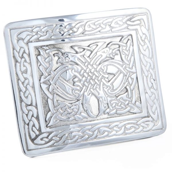 Polished Interlace Cormorant Kilt Buckle