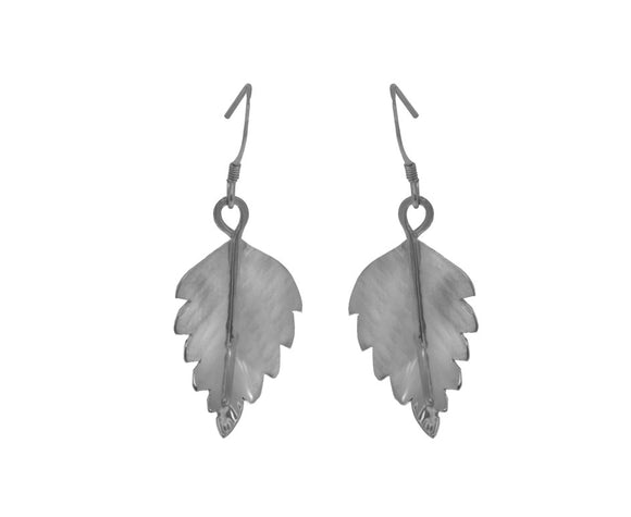 Claire Hawley Handcrafted Sterling Silver Silver Birch Tree Leaf Earrings
