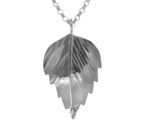 Claire Hawley Handcrafted Sterling Silver Silver Birch Tree Leaf Pendant & Chain