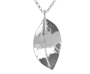 Claire Hawley Handcrafted Sterling Silver Wild Apple Tree Leaf Pendant & Chain