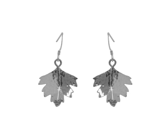 Claire Hawley Handcrafted Sterling Silver Silver Hawthorn Tree Leaf Earrings