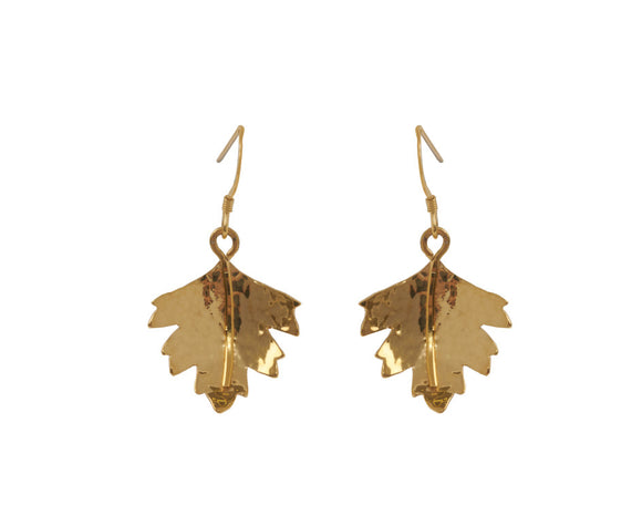 Claire Hawley Handcrafted Sterling Silver With Gold Vermeil Hawthorn Tree Leaf Earrings