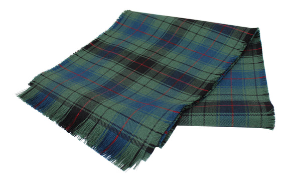 Traditional Scottish Tartan 100% Wool Plain Full Fringed Sash - Davidson Muted