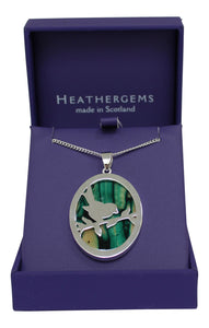 Stunning Robin Silver Plated Scottish Heathergem Necklace